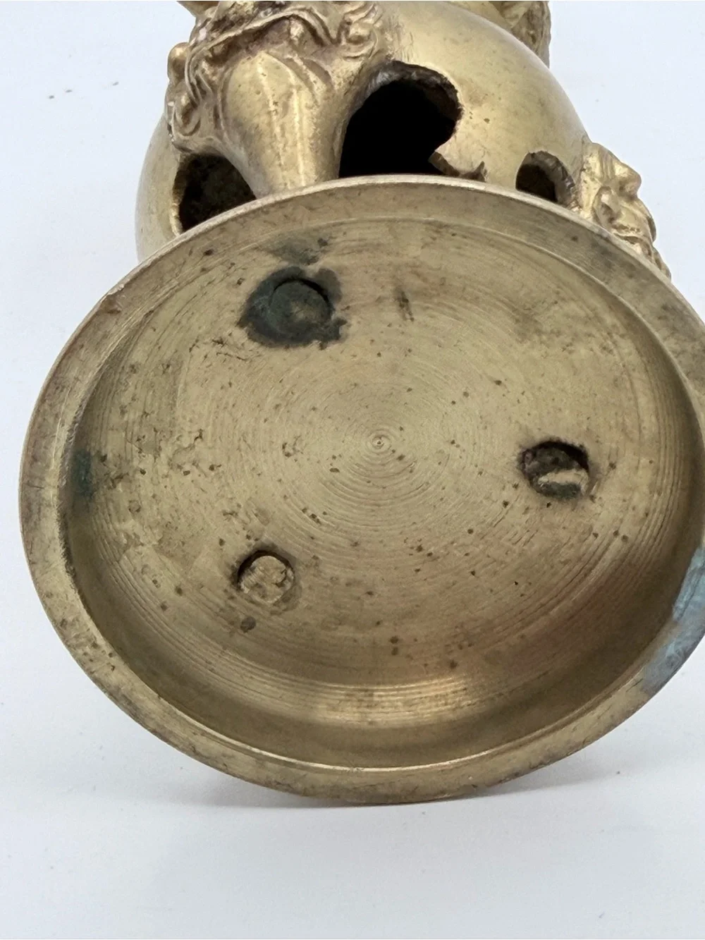 Antique Brass Decorative Candle Holder in Gold Tone